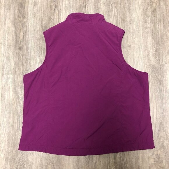 L.L. Bean Size 1X Women's Classic Vest Waterproof Nylon Fleece Lining Magenta - Picture 3 of 8